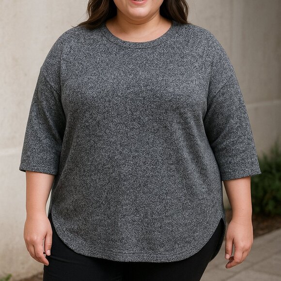 a.n.a Woman Gray Marled Knit Sweater 0X - Picture 1 of 9